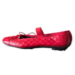 Paul Mayer Attitudes Cozy Quilted Red/Red Leather Ballet Flat